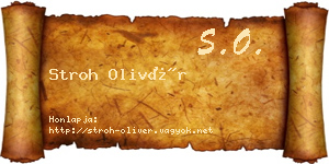 Stroh Olivér névjegykártya